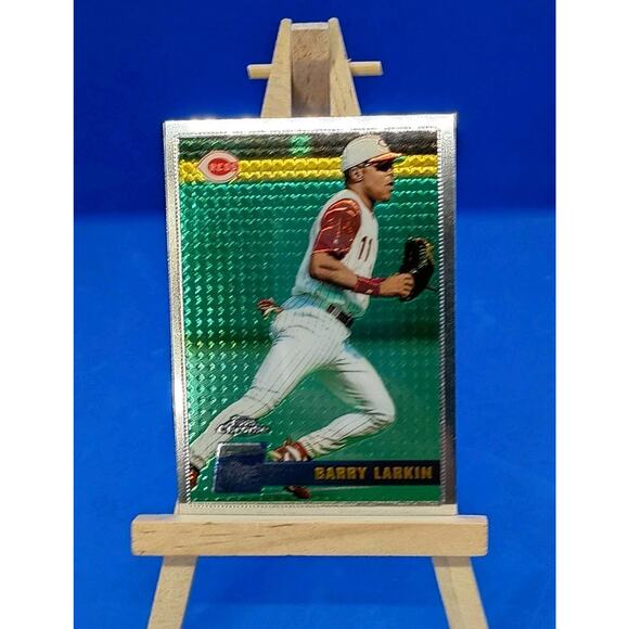 1996 1st First Topps CHROME #116 Barry Larkin MVP Chicago Cubs Iconic Set - Picture 2 of 11